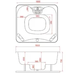 Spa extérieur Mallorca Édition Noire 4-5 personnes | 26 jets de massage inox | Balboa & LX | 160 × 160 cm – Image 7