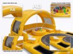 Plateforme gonflable multifonction pour parc aquatique d'été : canapé, quai et tente, avec trampolines intégrés et matériau PVC sur mesure. – Image 3