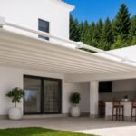 Pergola Toile Rétractable S-Luxe Sauleda Technical Étanche Suspendue (Bras de Supports) Électrique (Télécommande) Sur Mesure À Chaque Poteau (Recomm