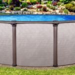 Piscine hors terre ronde Melenia de 12 pi x 54 po – Dotée de margelles supérieures couleur bronze métallisé