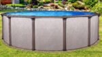 Piscine hors terre ronde Melenia de 12 pi x 54 po – Dotée de margelles supérieures couleur bronze métallisé