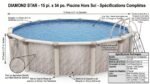 Diamond Star 15 pi x 54 po – Paroi en aluminium ; margelles, rails supérieurs et rails inférieurs en résine – Image 7