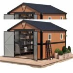 Abri de jardin extérieur de grande taille avec fenêtres verrouillables – idéal pour le jardin, la cour, la terrasse ou comme poulailler. – Image 4