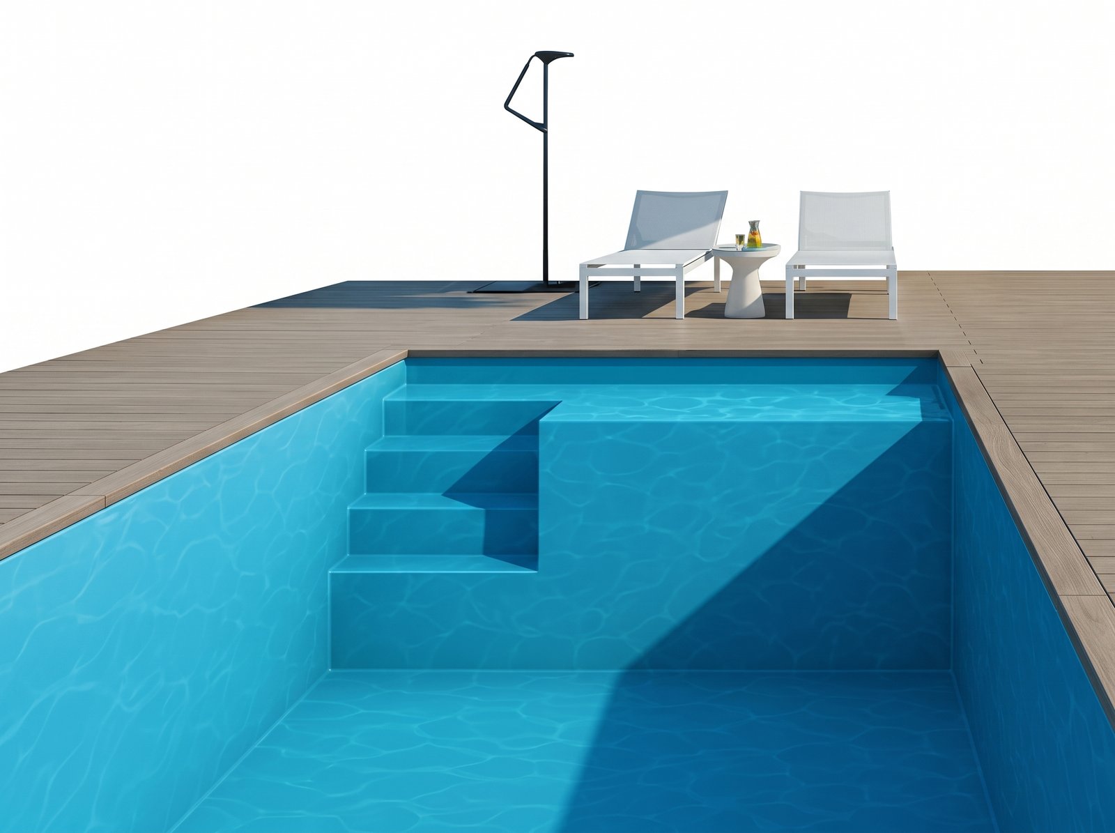 Pool_with_white_background_2K_202607121925 Piscine coque Olympie 2 de 5.90 x 3.20 x 1.50 m + ECO pièces à sceller sans filtration – Image 1