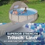 Piscine hors-sol pour usage extérieur, structure en acier, couleur taupe, résistante à la rouille et facile à monter – Image 3