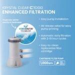Kit piscine hors sol extérieure, PVC et acier, bleu, montage facile avec échelle, couverture, pompe de filtration GFCI 1000 GPH et 6 réservoirs – Image 7