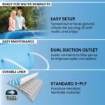 Kit piscine hors sol extérieure, PVC et acier, bleu, montage facile avec échelle, couverture, pompe de filtration GFCI 1000 GPH et 6 réservoirs – Image 4