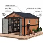 Abri de jardin extérieur de grande taille avec fenêtres verrouillables – idéal pour le jardin, la cour, la terrasse ou comme poulailler. – Image 3