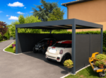 Carport Aluminium Autoporté Toit Plat H3 Panneaux Sandwich Isolant 32mm Abri Voiture & Camping Car Sur Mesure À Chaque Poteau (Recommandé), Canon PVC – Image 4