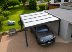 Carport Aluminium Autoporté Toit Plat H3 Panneaux Sandwich Isolant 32mm Abri Voiture & Camping Car Sur Mesure À Chaque Poteau (Recommandé), Canon PVC – Image 3