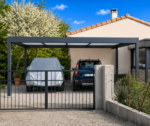 Carport Aluminium Autoporté Toit Plat H3 Panneaux Sandwich Isolant 32mm Abri Voiture & Camping Car Sur Mesure À Chaque Poteau (Recommandé), Canon PVC – Image 8