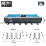 Piscine rectangulaire Intex Ultra XTR (24 x 12 x 4,3 pieds), lot de 2 flotteurs et glacière – Image 2