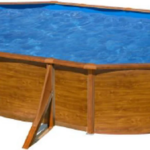 GRE Piscine acier Gré aspect bois Pacific ovale Dimension