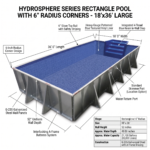 Piscine rectangulaire de la gamme Hydrosphere avec angles arrondis (rayon de 6 po) : Grand modèle (18 pi x 36 pi) – Image 4