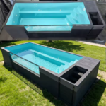 Piscine hors sol de grande taille (40 pieds/20 pieds) en WPC de style familial de haute qualité, piscine extérieure préfabriquée en fibre de verre – Image 6