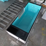 Piscine hors sol de grande taille (40 pieds/20 pieds) en WPC de style familial de haute qualité, piscine extérieure préfabriquée en fibre de verre – Image 5
