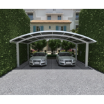 Carport double 30m² en aluminium laqué Blanc et polycarbonate transparent EAGLE – Image 3