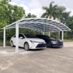 Carport double 30m² en aluminium laqué Blanc et polycarbonate transparent EAGLE – Image 2
