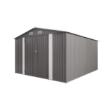 Abri de jardin en métal SUSUA (10 x 12 pi) – Abri de rangement extérieur avec double porte et deux fenêtres, étanche, pour jardin, terrasse ou pelouse – Image 2