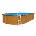 Piscine hors sol acier ovale 9,15 x 4,55 x 1,32 m aspect bois OSMOSE