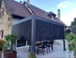 Pergola bioclimatique Habrita PER36R30RBIW en aluminium 10,80m2 toit écru ouverture manuel – Image 2