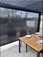 Pergola bioclimatique Habrita PER36R30RBIW en aluminium 10,80m2 toit écru ouverture manuel – Image 5