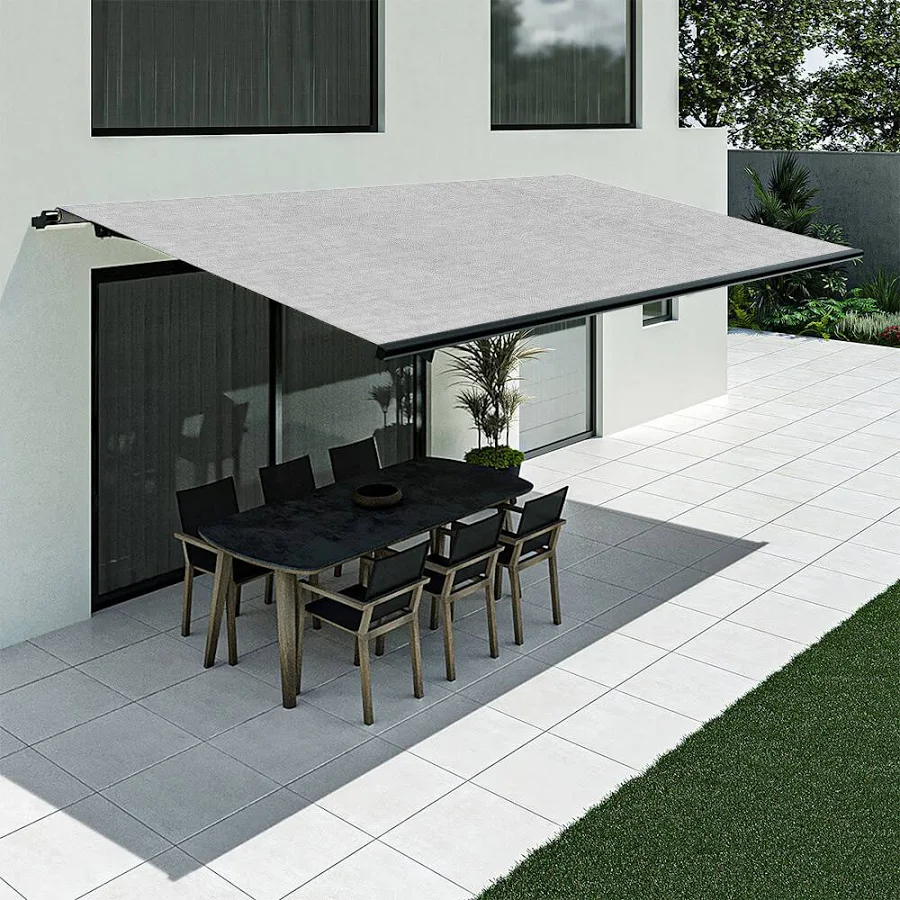 download - 2026-07-15T113252.195 Store banne 6 x 4 mètres, modèle Premium avec semi-coffre, 6000 x 4000 mm, gris clair, avec commande manuelle à manivelle, configurer individuellement – Image 1