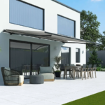 Store banne 6 x 4 mètres, modèle Premium avec semi-coffre, 6000 x 4000 mm, gris clair, avec commande manuelle à manivelle, configurer individuellement – Image 2