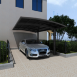 X-metal Carport autoportant aluminium 15m² polycarbonate gris anthracite 300x500cm – Image 2