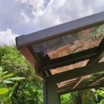 X-metal Carport autoportant aluminium 15m² polycarbonate gris anthracite 300x500cm – Image 6