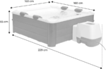 Mspa Spa rigide 6 places hydromassages. 4 coussins avec housse de protection. OSLO AMBER – Image 12