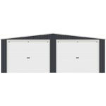Garage double 637x513cm en acier galvanisé gris anthracite avec portes enroulables – Image 10