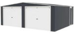 Garage double 637x513cm en acier galvanisé gris anthracite avec portes enroulables – Image 16