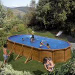 Piscine acier Mauritius 5x3x1,32m ovale aspect bois – Image 3