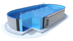 Piscine en acier enterrée et semi-enterrée ovale Ibiza paroi 0,6 mm avec liner – Image 2