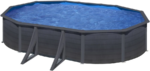 Gre Piscine acier gris anthracite Louko ovale 6,34 x 3,99 x 1,22 m