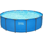 Piscine hors-sol ronde 15 pi x 48 po, structure métallique extérieure, bleue