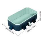 Piscine pliable de 3 m pour enfants et animaux – Modèle robuste, résistant à l'usure et sans gonflage – Idéal pour les jeux d'eau en extérieur l'été – Image 5