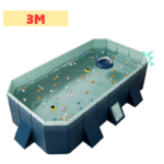 Piscine pliable de 3 m pour enfants et animaux – Modèle robuste, résistant à l'usure et sans gonflage – Idéal pour les jeux d'eau en extérieur l'été – Image 2