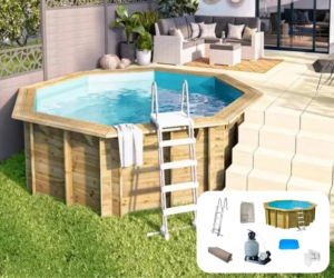 Ubbink Piscine bois Sunwater 3,60 x h1,20m Coloris du liner – Image 2