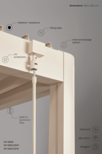 Pergola Bioclimatique En Aluminium Avec Lames Druvia Sklum Tapioca – Image 11