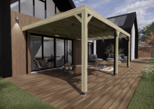 Ma Pergola Bois Carport bois • • adossée • sens largeur • livraison comprise - 6m x 4m – Image 2