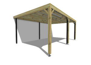 Ma Pergola Bois Carport bois • • adossée • sens largeur • livraison comprise - 6m x 4m