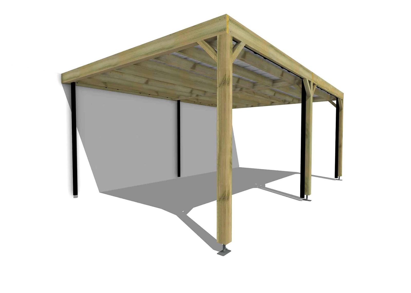 download - 2026-07-16T105747.963 Ma Pergola Bois Carport bois • • adossée • sens largeur • livraison comprise - 6m x 4m – Image 1