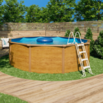 Piscine hors sol acier ronde Ø 4,55 x 1,20 m aspect bois CANYON
