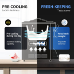 Machine à Crème Glacée Molle de Comptoir VEVOR 22-30 L/h Sorbetière à Glace Pré-Réfrigération Décongélation en Un Clic avec 2 Trémies et 2+1 Saveurs – Image 4