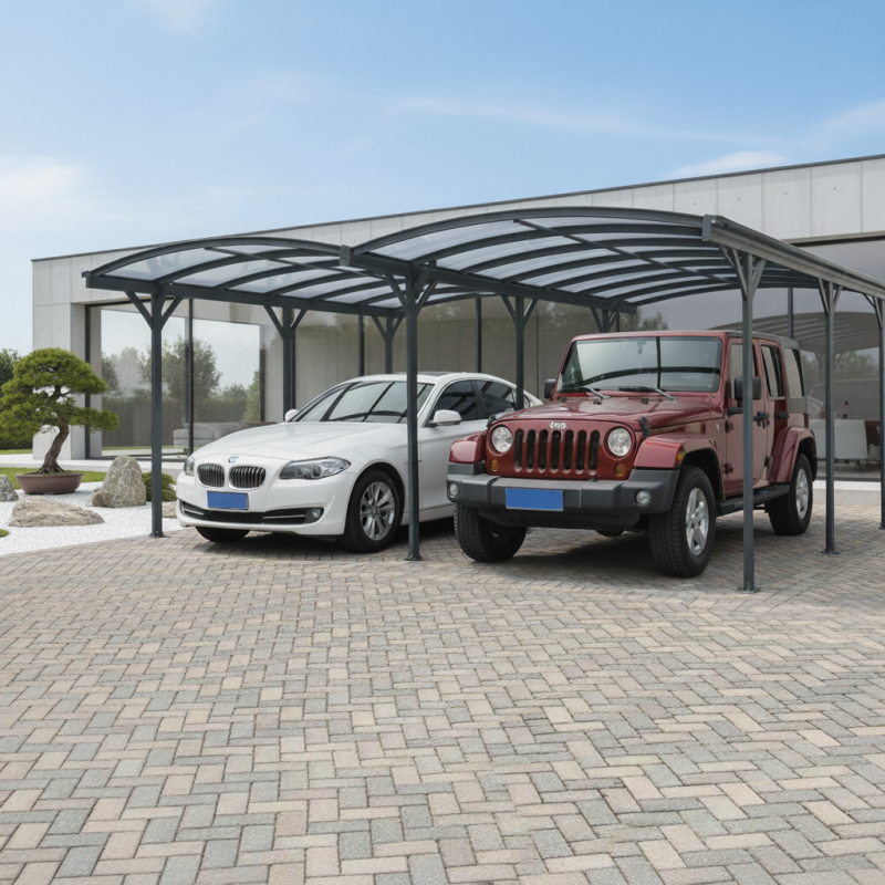 download - 2026-07-16T115838.849 Carport double en aluminium polycarbonate 6mm X-METAL – Image 1