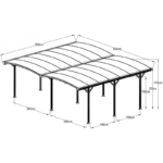 Carport double en aluminium polycarbonate 6mm X-METAL – Image 16