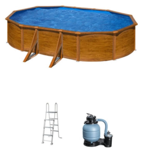 GRE Piscine acier Gré aspect bois Pacific ovale Dimension – Image 9