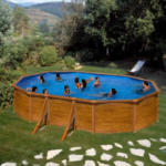 GRE Piscine acier Gré aspect bois Pacific ovale Dimension – Image 2
